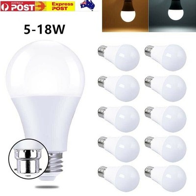 10X LED Bulb 5-18W E27/B22 Globe Light Cool/Warm White Bayonet/Screw ...