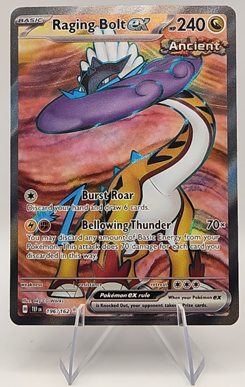 Pokemon Raging Bolt ex 196/162 SV05: Temporal Forces Holo NM+
