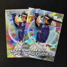 2021 BOWMAN CHROME ZAC VEEN 40-Man Futures ATOMIC #'d /150 + Refractor - Rockies