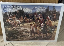 5000 Piece Jigsaw Puzzle War Party Harry Schaare VTG 1997 Sealed Bag F.X. Schmid