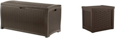 Large 73-Gallon Deck Box & 22-Gallon Resin Storage Seat for Outdoor Use
