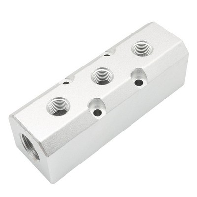 LDEXIN 3 Way Pneumatic Manifold Air Distribution Block, Large Capacity 3 