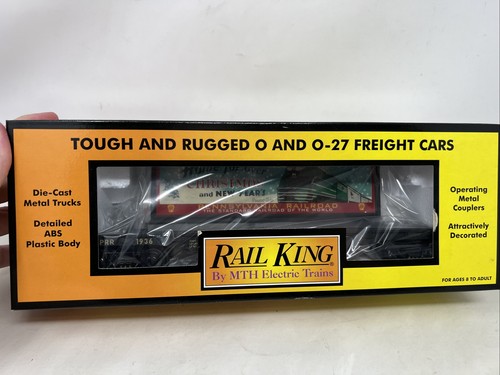 Vagón plano Rail King de MTH 30-76107 Pennsylvania con cartelera - Navidad | Zustand: Used