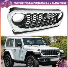 Bright White Rubicon Style Grille For 2018-2024 Jeep Wrangler JL & Gladiator JT