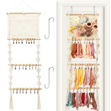 Headband Holder Hair Bows Organizer for Baby Girls Over Door Bows Holder 4 Ti...