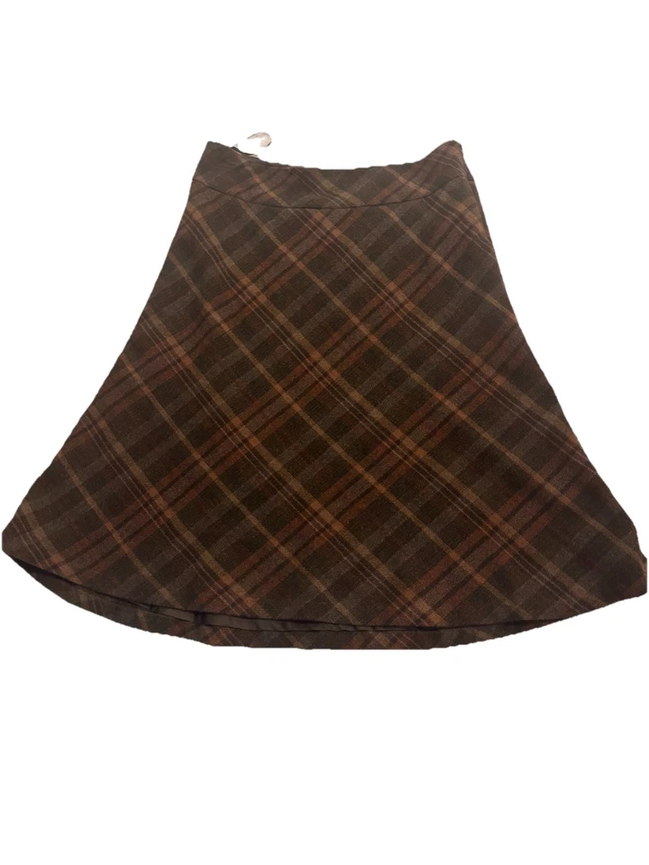 Chaps Est. Falda midi de lana a cuadros 1978 talla 14 Foto 4 de 4