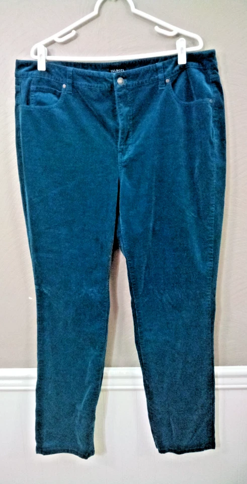 Женские брюки Talbots 16W Plus бирюзовые вельветовые прямые штанины эластичные Y2K