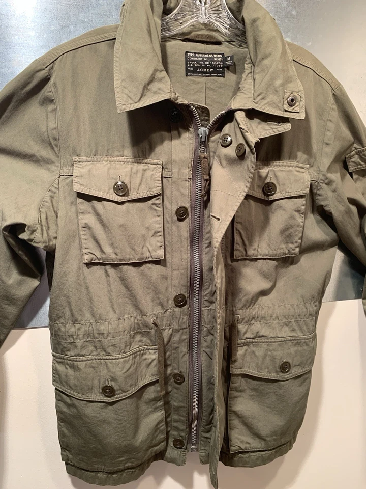 RARO J. Chaqueta de campo militar/mecánica Crew NX-631 M65 PARA HOMBRE M con capucha verde oliva Foto 4 de 4