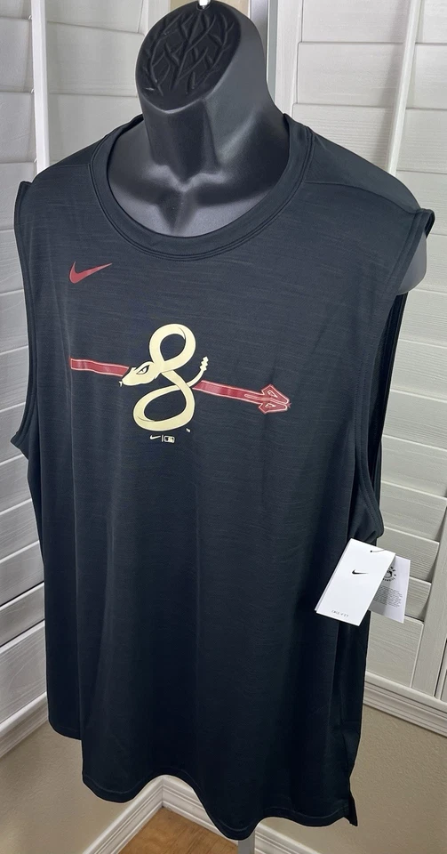 Nike Dri-Fit MLB Arizona Diamondbacks Black Tank Shirt - Men’s Size 2XL - NWT - Image 3 of 4
