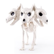 12    Halloween Three-Headed Dog Skeleton Statue Prop Animal Decoration  Spoo...