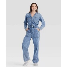 Universal Thread Denim Jumpsuit Baggy Utility...
