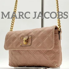 MARC JACOBS Women Bag Rare Shoulder Chain Quilted Metal Fittings Pink Limited Ed