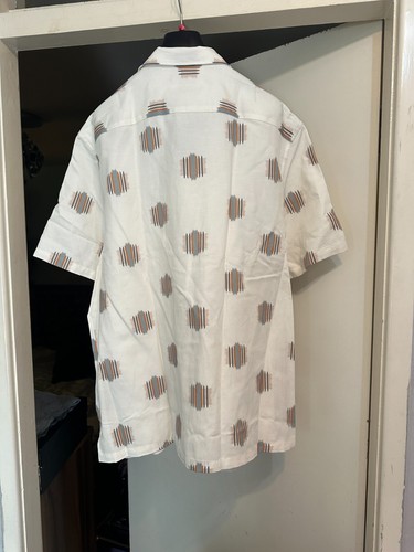 Ted Baker Herren Dimitre Ecru Kurzarm entspannt Leinenmischung Hemd $ 175 Authen - Bild 7 von 8