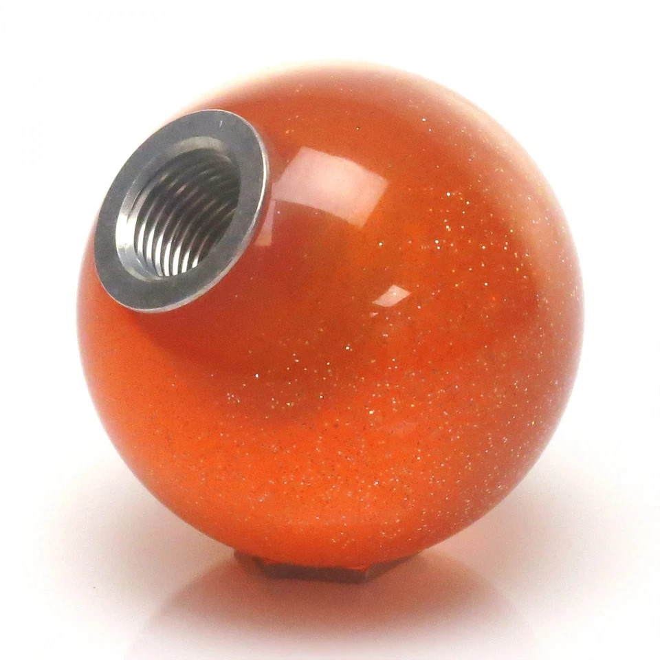 Jordan Orange Metal Flake Shift Knob w/ M16x1.5 Insert Shifter Auto Manual Brody - Image 4 of 4