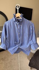 One-of-a-Kind Upcycled Blouse Women's Size L Multicolor Long Sleeve