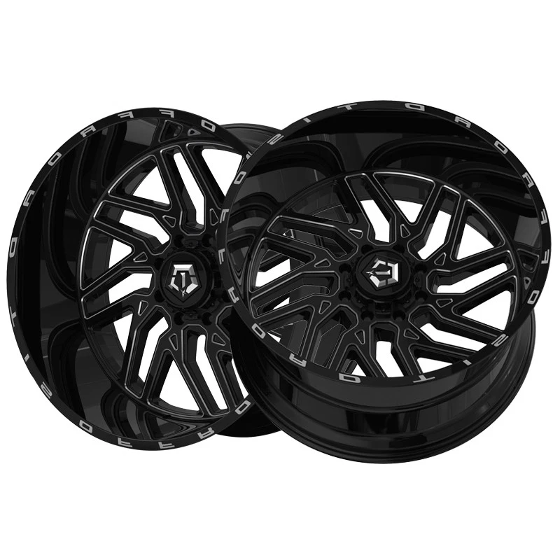 1 X TIS 544BM 22X12 8x170 125.2 Hub -44 Offset Black Wheel Rim - Imagem 2 de 4
