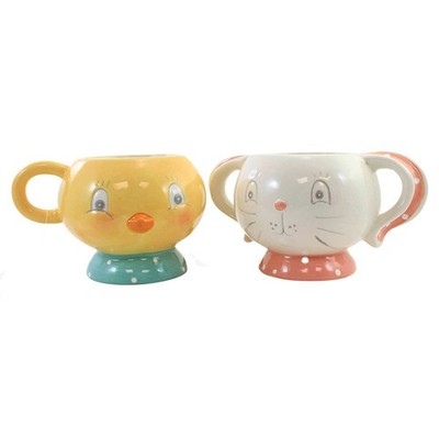 Johanna Parker 4.00In Dottie Chick & Bunny Mug, Dolomite, Easter Decor A5072