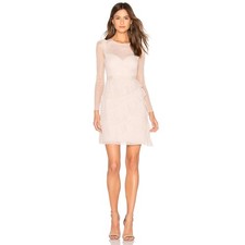 BCBGMAXAZRIA Women's Pleated Tulle Mini Dress Regal Champagne Size 6 NWT