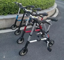 Worlds Smallest Lightest Mini 8in Ultra Light Portable Folding Pedal Bicycle NEW