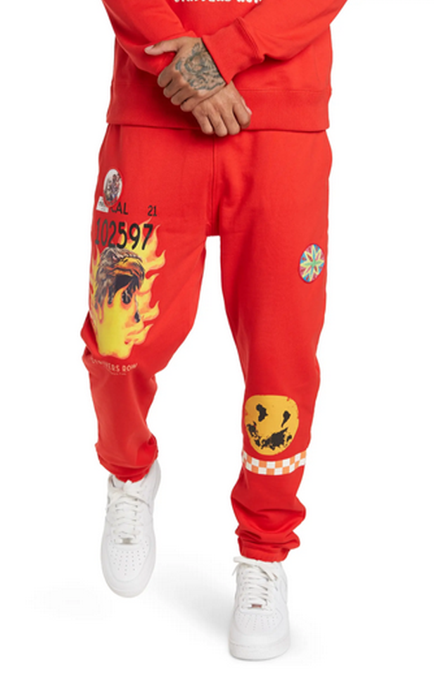 FILA Felpa STRIVERS ROW Golds rosso alto rischio S nuova con etichetta $139