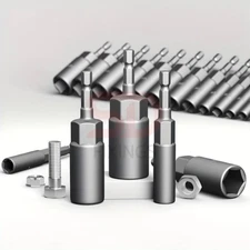 6mm - 19mm Deep Bolt Nut Driver Bit Set 1/4" Hex Shank Impact Socket Adapter