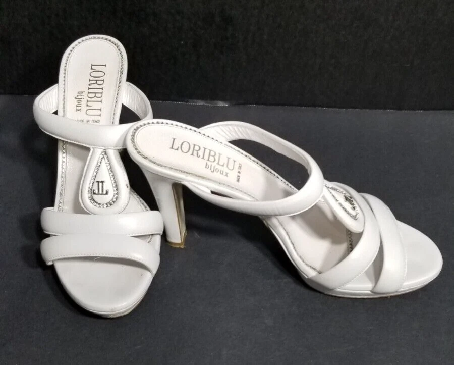 Sandalias de cuero blancas para mujer Loriblu Shoes. Hecho en Italia. Talla 8,5 (8 1/2) EE. UU. Foto 3 de 4