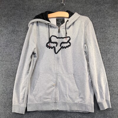 Fox Tech Men's TruDri Full Zip Hoodie Sweatshirt Gray Medium