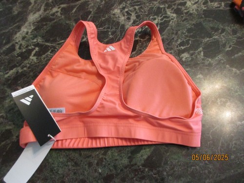 NWT Adidas Women's Standard Big Bars Bikini Top CORAL Size MED - Picture 4 of 4
