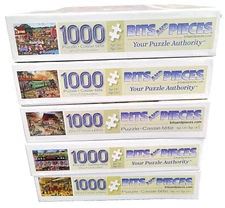 G4 Bits and Pieces Jigsaw Puzzle Lot of 5 Pre-owned All 20" x 27" 1000 pcs Train