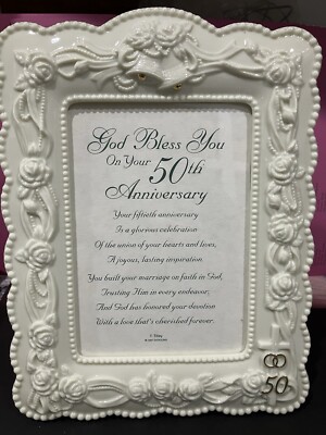 50th Wedding Anniversary Porcelain Picture Frame