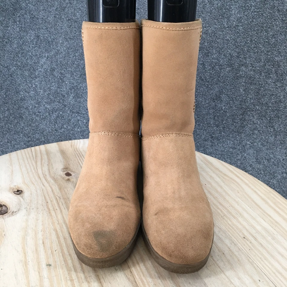 Banana Republic Botas Mujer 10 Botines Medianos Pull On Pisos Invierno Cuero Marrón Foto 4 de 4