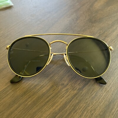Ray-Ban RB3647N 001 51-22-145 3N Round Sunglasses Gold  display picture 2