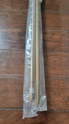 New Pottery Barn Somerset Curtain Rod Pair & 2 Endcaps; No Brackets 48-88" Brass