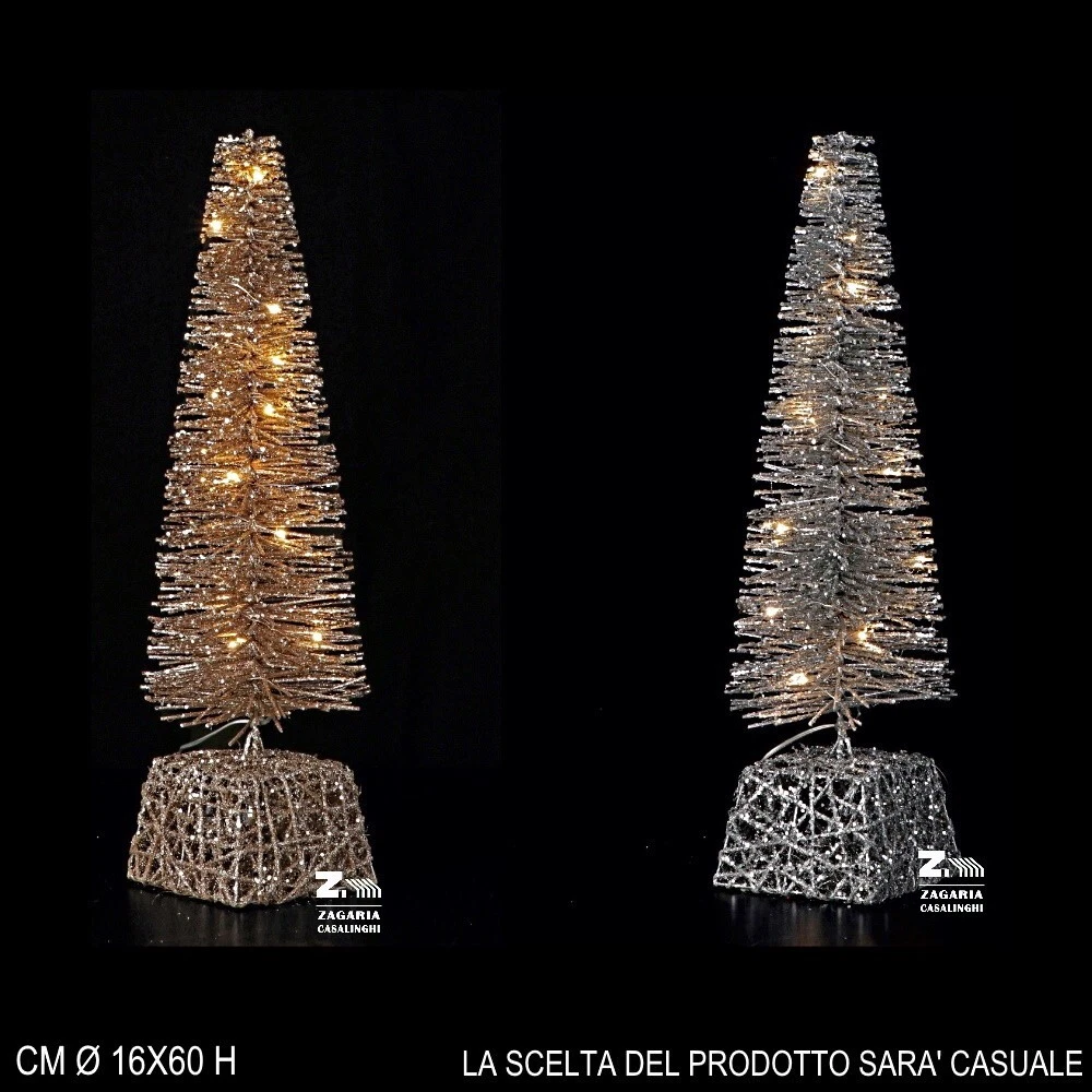 Albero luminoso rosso con frange e microled luce calda da interno ed e