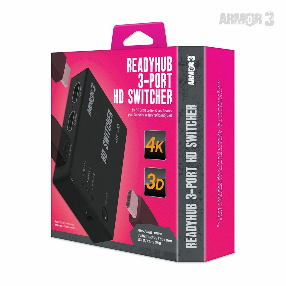 ReadyHub 3-Port HD Switcher for Switch/ PS4/  Xbox One/ Wii U/ Xbox 360 - Image 3 of 3