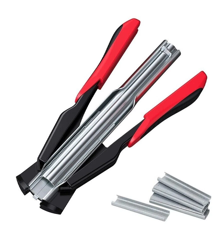 Hog Ring Pliers Tool Kit C Type Fastener Nailer Stapler With 100 Clips
