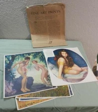 VINTAGE 1936 IODENT TOOTHPASTE POSTERS BRADSHAW CRANDELL WATER NYMPHS NUDE POST