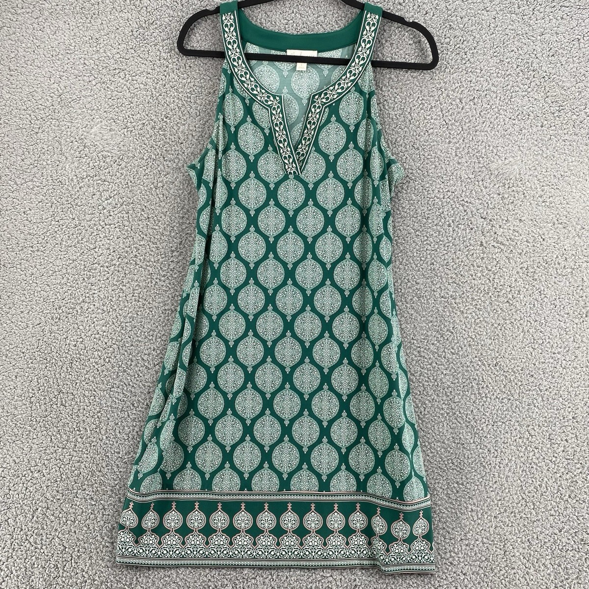 magnolia grace alhambra embroidered trim knit dress Womens Green Size Large new arrival 26