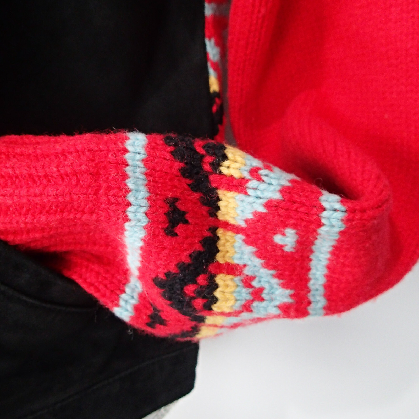 Pendleton Wool Suede Jacket Red/Black cardigan sw… - image 2