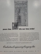 1942 Combustion Engineering Company Inc. Fortune WW2 Print Ad Q4 Blueprints
