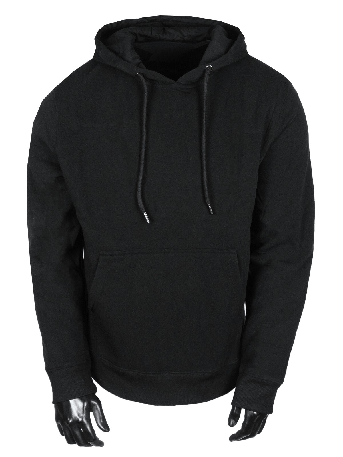 Hoodie Pullover Black Jacket Fleece Pull-Over Kangaroo Pocket SLIM FITTING Hoody-image