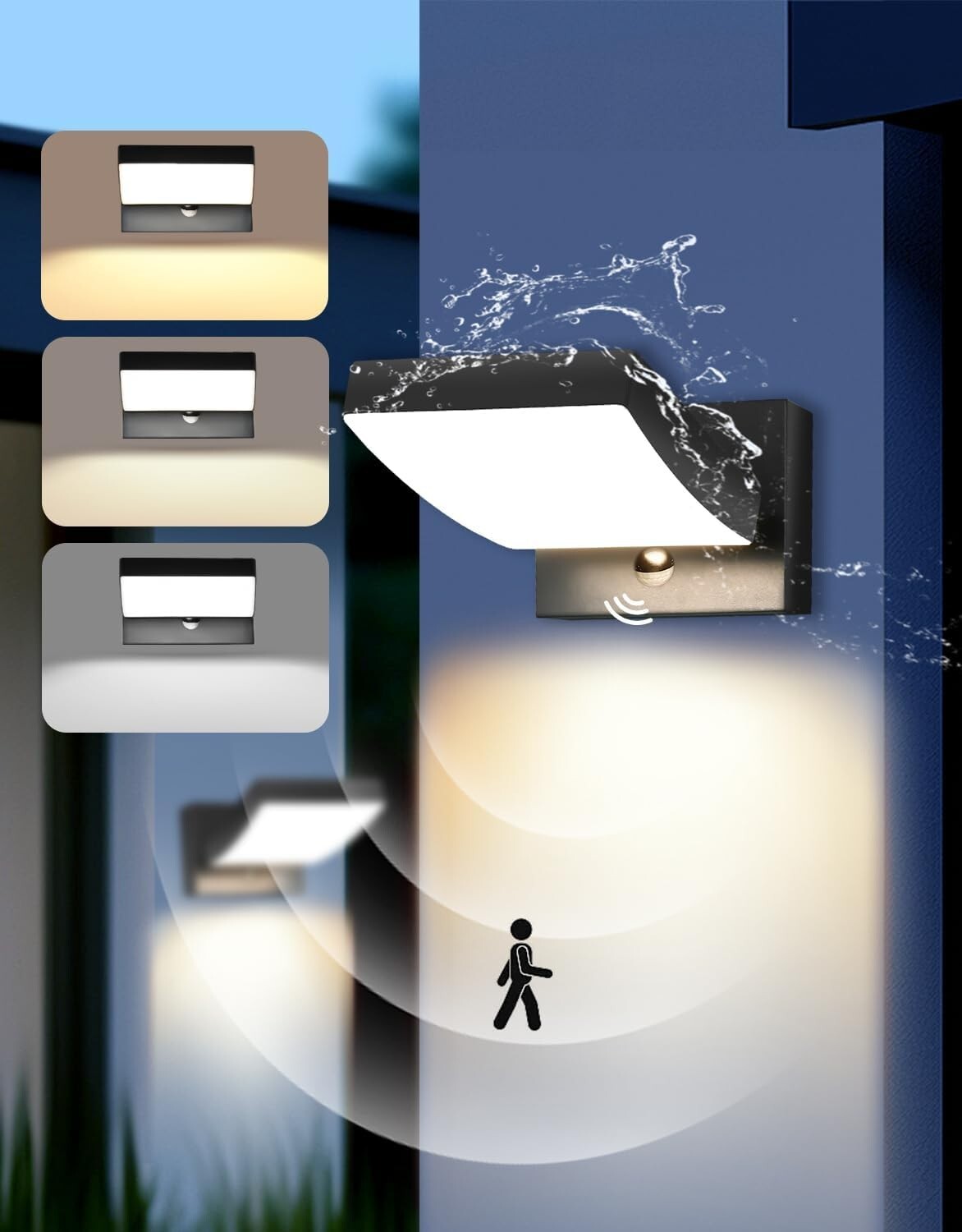 Faretto LED Esterno Sensore Movimento 192 LED 24W 3500LM IP65