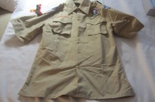 Preowned Youth Size L Boy Scouts of America Beige Shirt Maine Patch 30