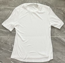 Women  s Fashion Short Sleeeve Ribbed White Top Size M