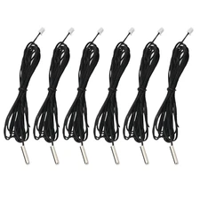 6Pcs 10K Temperature Sensor Probe 1M NTC3950 Thermistor Stainless Steel Tem