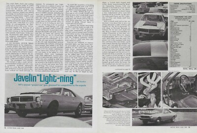 1968 AMC Javelin SST Motor Trend Project Car Vintage Magazine Article Ad 390 68
