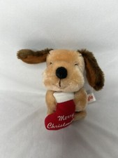 Vintage Russ Berrie Plush Christmas Puppy Dog  Dingle" Stuffed Animal 6"