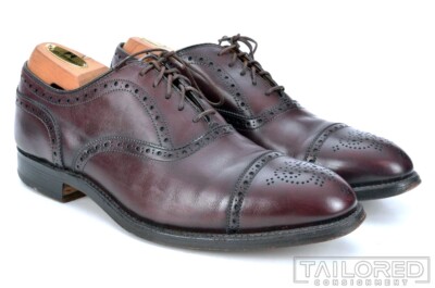 ALDEN 908 Burgundy Leather Medallion Perf Tip Balmoral Oxford 