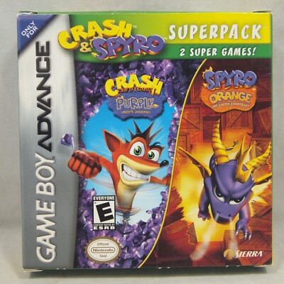 Crash Spyro Superpack Purple Orange (Game Boy Advance | GBA) BOX