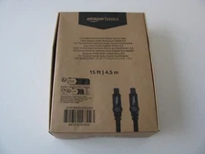 Amazon Basics Toslink Digital Optical Audio Cable CL3 Rated Multi-Channel 15 ft